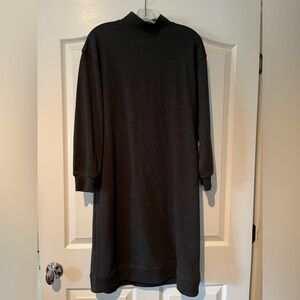 Grey mock neck sweatshirt dress